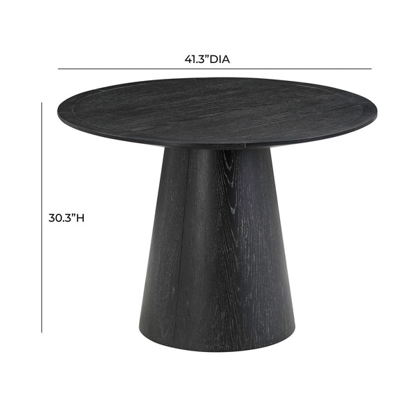 Sahara Black Oak 41" Round Dining Table Model: TOV-D54225