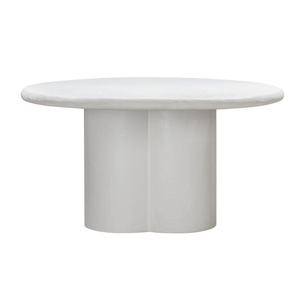 Elika White Faux Plaster Round Dining Table Model: TOV-D54232
