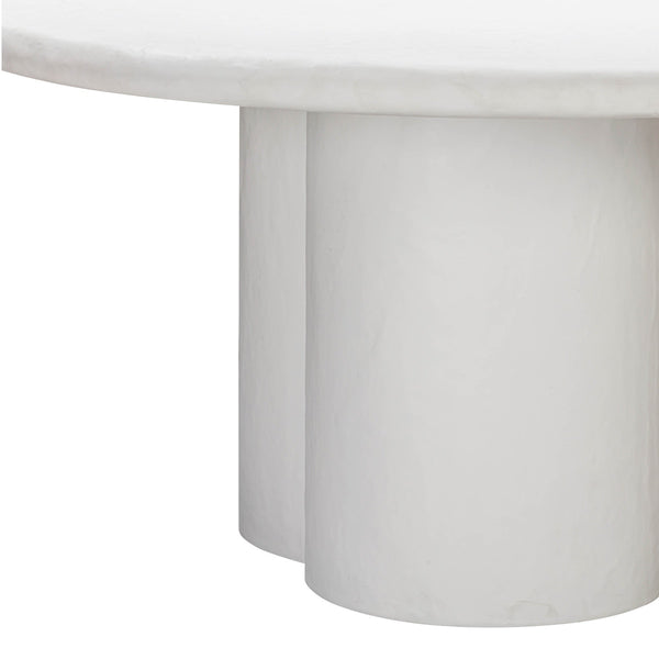 Elika White Faux Plaster Round Dining Table Model: TOV-D54232