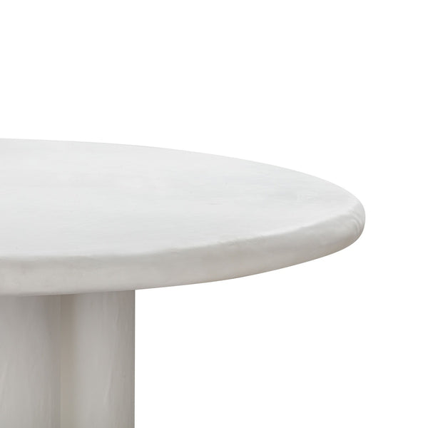 Elika White Faux Plaster Round Dining Table Model: TOV-D54232