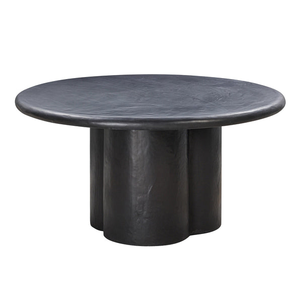 Elika Black Faux Plaster Round Dining Table Model: TOV-D54233