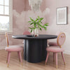 Elika Black Faux Plaster Round Dining Table Model: TOV-D54233