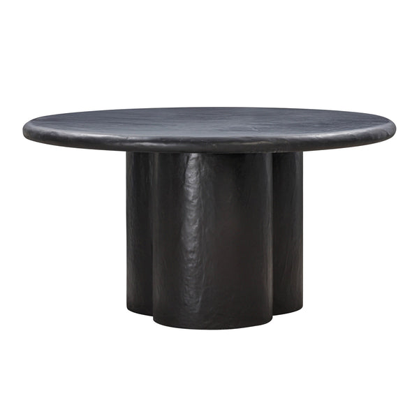 Elika Black Faux Plaster Round Dining Table Model: TOV-D54233