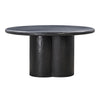 Elika Black Faux Plaster Round Dining Table Model: TOV-D54233