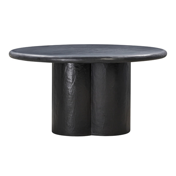 Elika Black Faux Plaster Round Dining Table Model: TOV-D54233