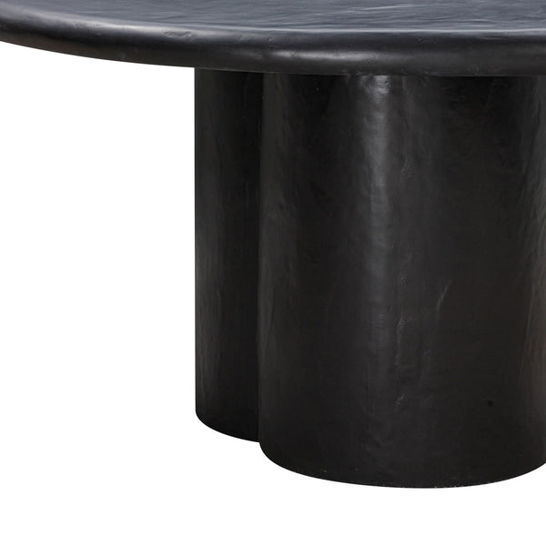 Elika Black Faux Plaster Round Dining Table Model: TOV-D54233