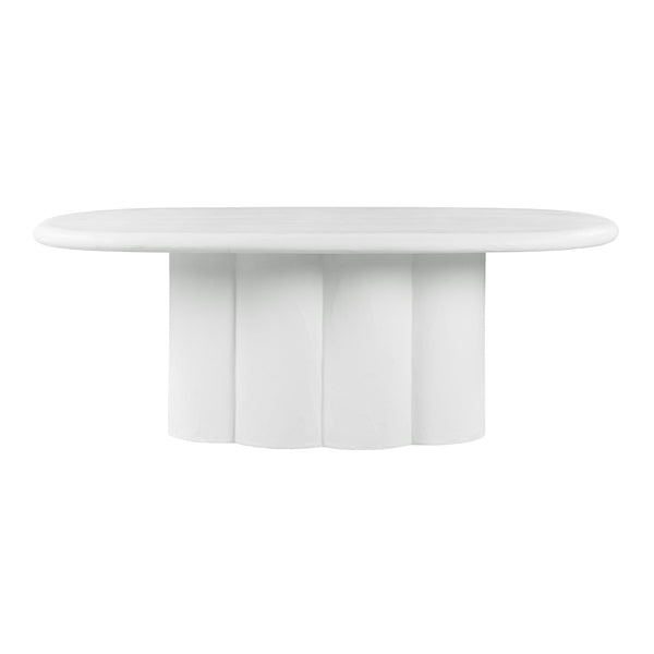 Elika White Faux Plaster Oval Dining Table Model: TOV-D54234