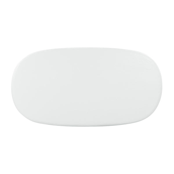 Elika White Faux Plaster Oval Dining Table Model: TOV-D54234