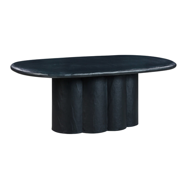 Elika Black Faux Plaster Oval Dining Table Model: TOV-D54235