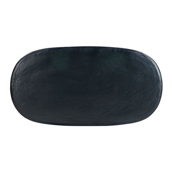 Elika Black Faux Plaster Oval Dining Table Model: TOV-D54235