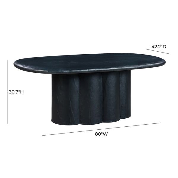 Elika Black Faux Plaster Oval Dining Table Model: TOV-D54235