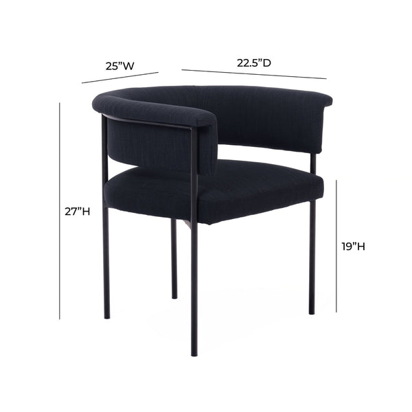 Taylor Black Performance Linen Dining Chair Model: TOV-D54240