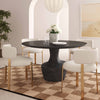 Gevra Black Acacia & Faux Plaster 54" Round Dining Table Model: TOV-D54245