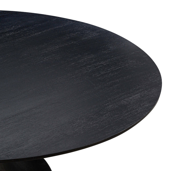 Gevra Black Acacia & Faux Plaster 54" Round Dining Table Model: TOV-D54245