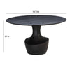 Gevra Black Acacia & Faux Plaster 54" Round Dining Table Model: TOV-D54245