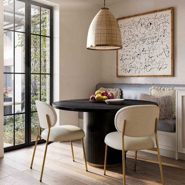 Chelsea Black Oak Round Dining Table Model: TOV-D54263