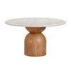 Cynthia Travertine Concrete Indoor / Outdoor 54" Round Dining Table Model: TOV-D54319