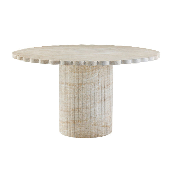 Blossom Washed Travertine Finish Indoor / Outdoor 54" Round Dining Table Model: TOV-D54349