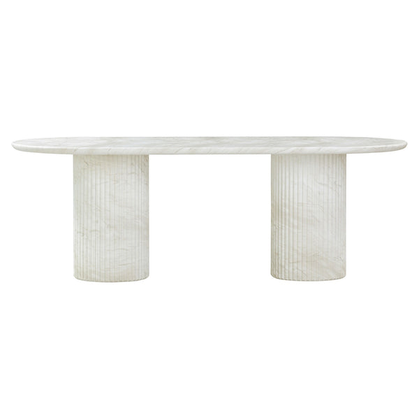 Brut White Marble Pattern Indoor/Outdoor Dining Table Model: TOV-D54408
