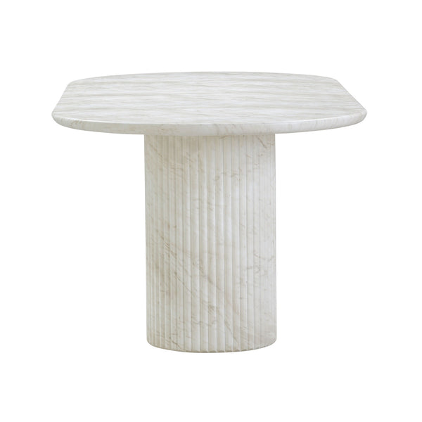 Brut White Marble Pattern Indoor/Outdoor Dining Table Model: TOV-D54408