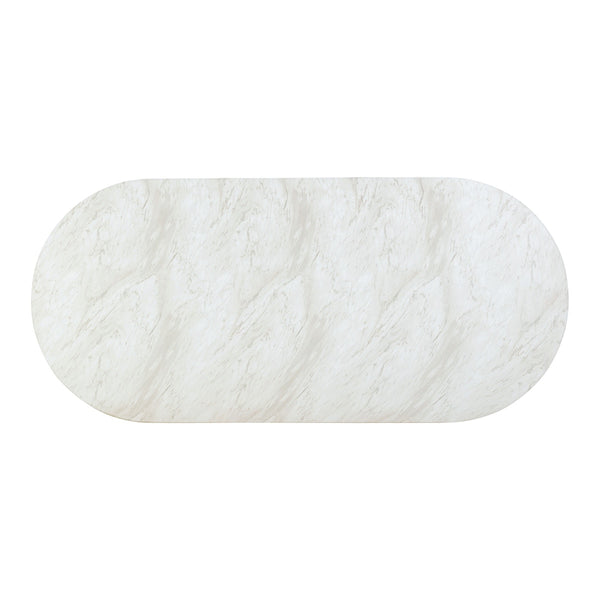 Brut White Marble Pattern Indoor/Outdoor Dining Table Model: TOV-D54408