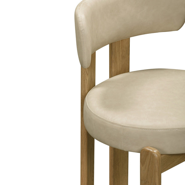 Odessa Cream Vegan Leather Dining Chair Model: TOV-D54436