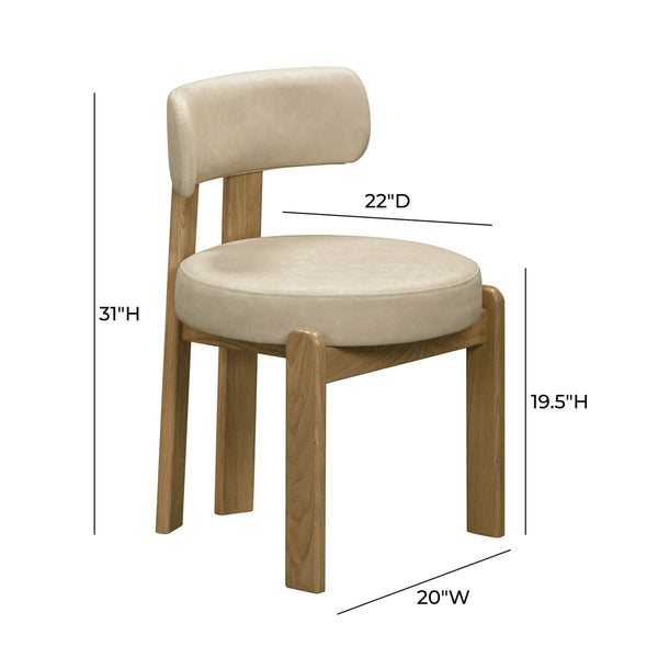 Odessa Cream Vegan Leather Dining Chair Model: TOV-D54436