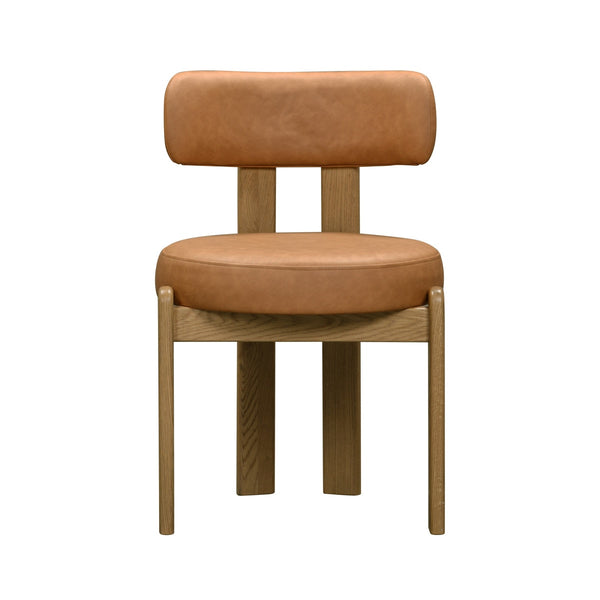 Odessa Saddle Brown Vegan Leather Dining Chair Model: TOV-D54437