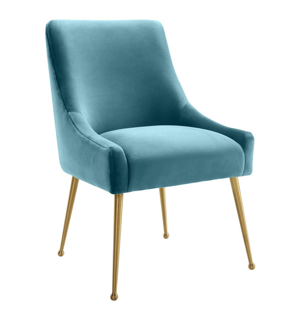 Beatrix Sea Blue Velvet Side Chair Model: TOV-D6168