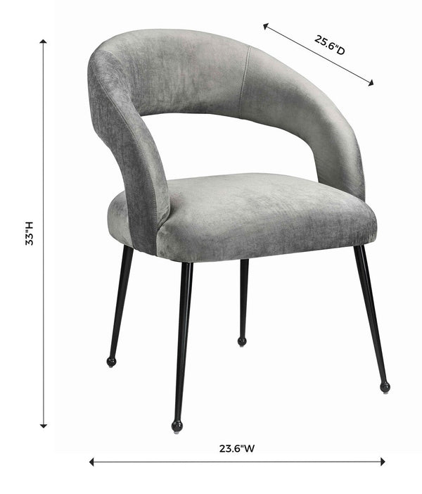 Rocco Slub Grey Dining Chair Model: TOV-D6189
