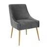 Beatrix Pleated Grey Velvet Side Chair Model: TOV-D6394