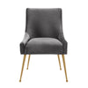 Beatrix Pleated Grey Velvet Side Chair Model: TOV-D6394