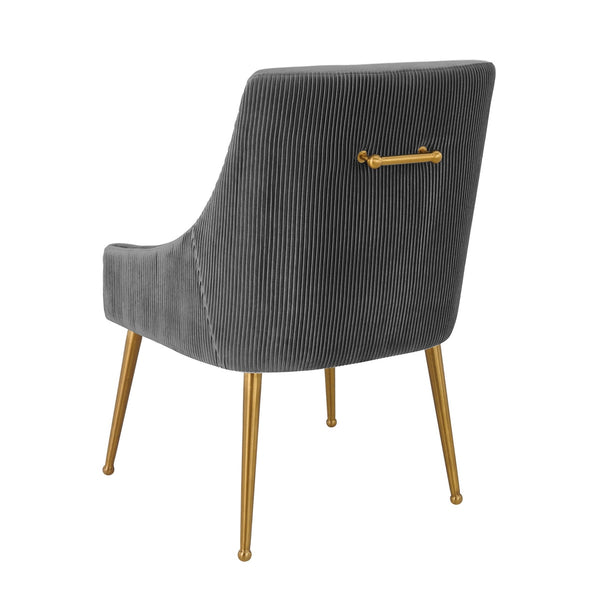 Beatrix Pleated Grey Velvet Side Chair Model: TOV-D6394