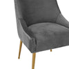 Beatrix Pleated Grey Velvet Side Chair Model: TOV-D6394