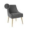 Beatrix Pleated Grey Velvet Side Chair Model: TOV-D6394