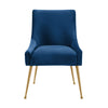 Beatrix Pleated Navy Velvet Side Chair Model: TOV-D6395