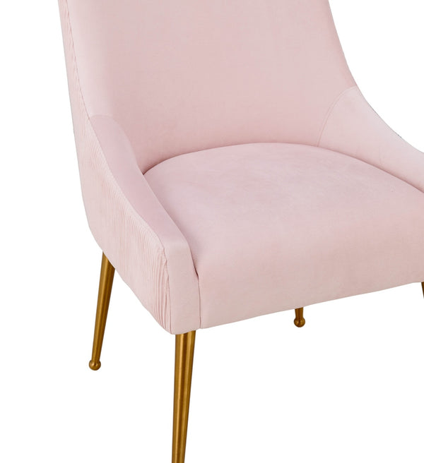 Beatrix Pleated Blush Velvet Side Chair Model: TOV-D6396