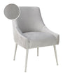 Beatrix Pleated Light Grey Velvet Side Chair - Silver Legs Model: TOV-D6398