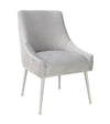 Beatrix Pleated Light Grey Velvet Side Chair - Silver Legs Model: TOV-D6398