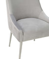 Beatrix Pleated Light Grey Velvet Side Chair - Silver Legs Model: TOV-D6398