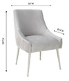 Beatrix Pleated Light Grey Velvet Side Chair - Silver Legs Model: TOV-D6398