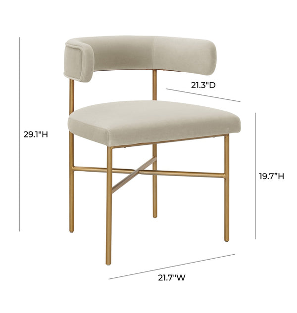 Kim Velvet Chair in Cream Model: TOV-D6433