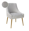 Beatrix Pleated Light Grey Velvet Side Chair Model: TOV-D6438