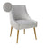Beatrix Pleated Light Grey Velvet Side Chair Model: TOV-D6438