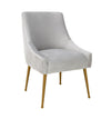 Beatrix Pleated Light Grey Velvet Side Chair Model: TOV-D6438