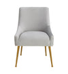 Beatrix Pleated Light Grey Velvet Side Chair Model: TOV-D6438