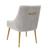 Beatrix Pleated Light Grey Velvet Side Chair Model: TOV-D6438