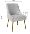 Beatrix Pleated Light Grey Velvet Side Chair Model: TOV-D6438