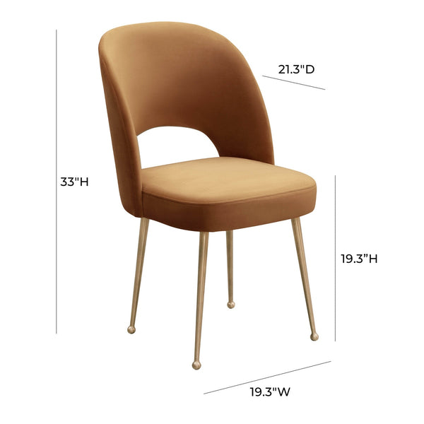Swell Cognac Velvet Chair Model: TOV-D6487