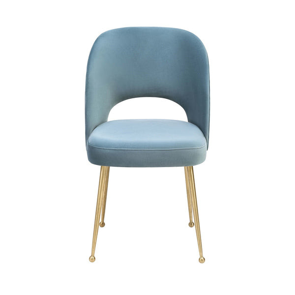 Swell Sea Blue Velvet Chair Model: TOV-D66